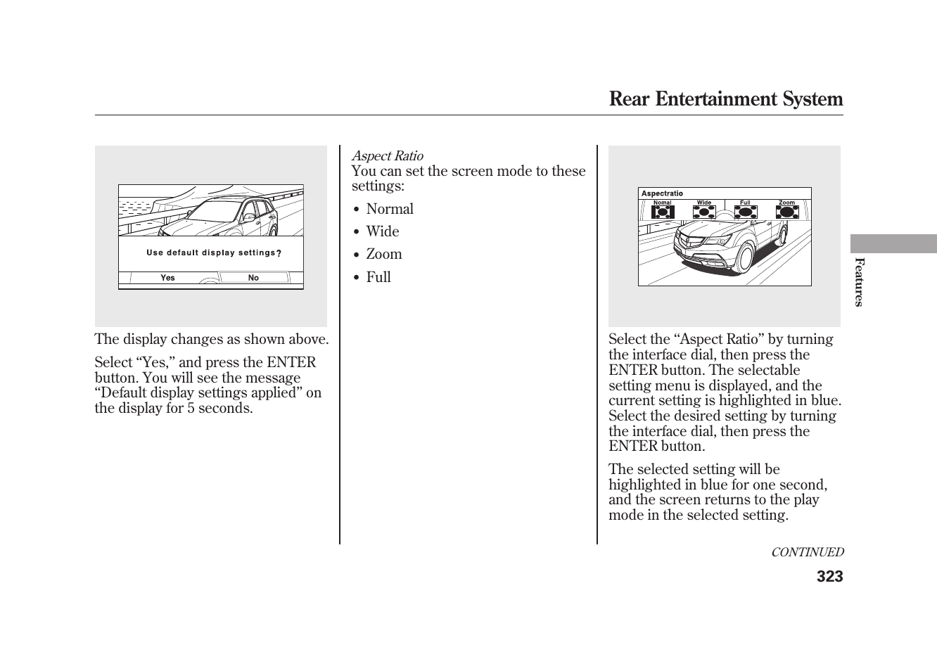 Rear entertainment system | Acura 2010 MDX User Manual | Page 330 / 616