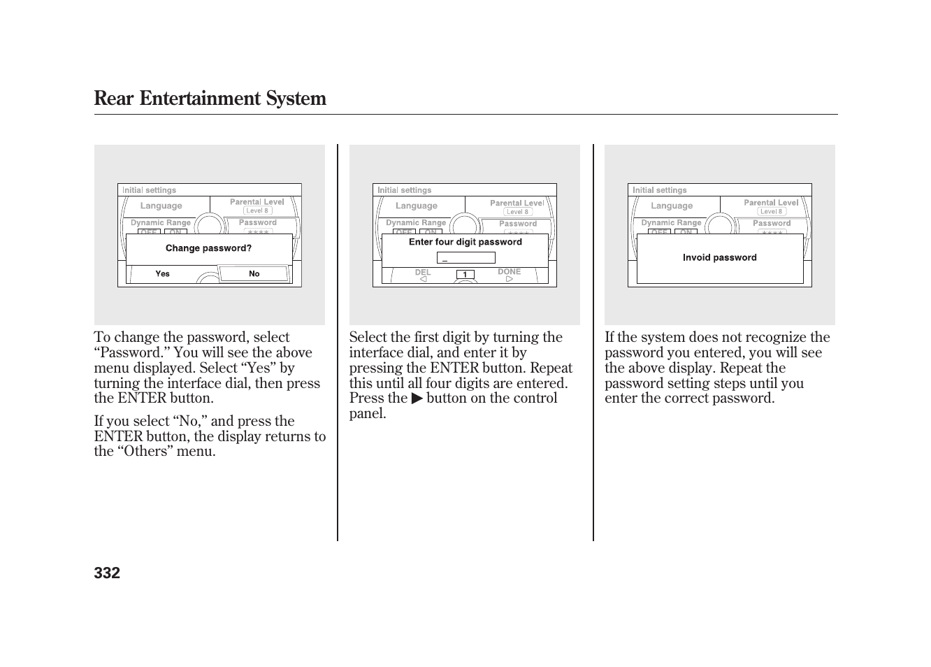 Rear entertainment system | Acura 2010 MDX User Manual | Page 339 / 616