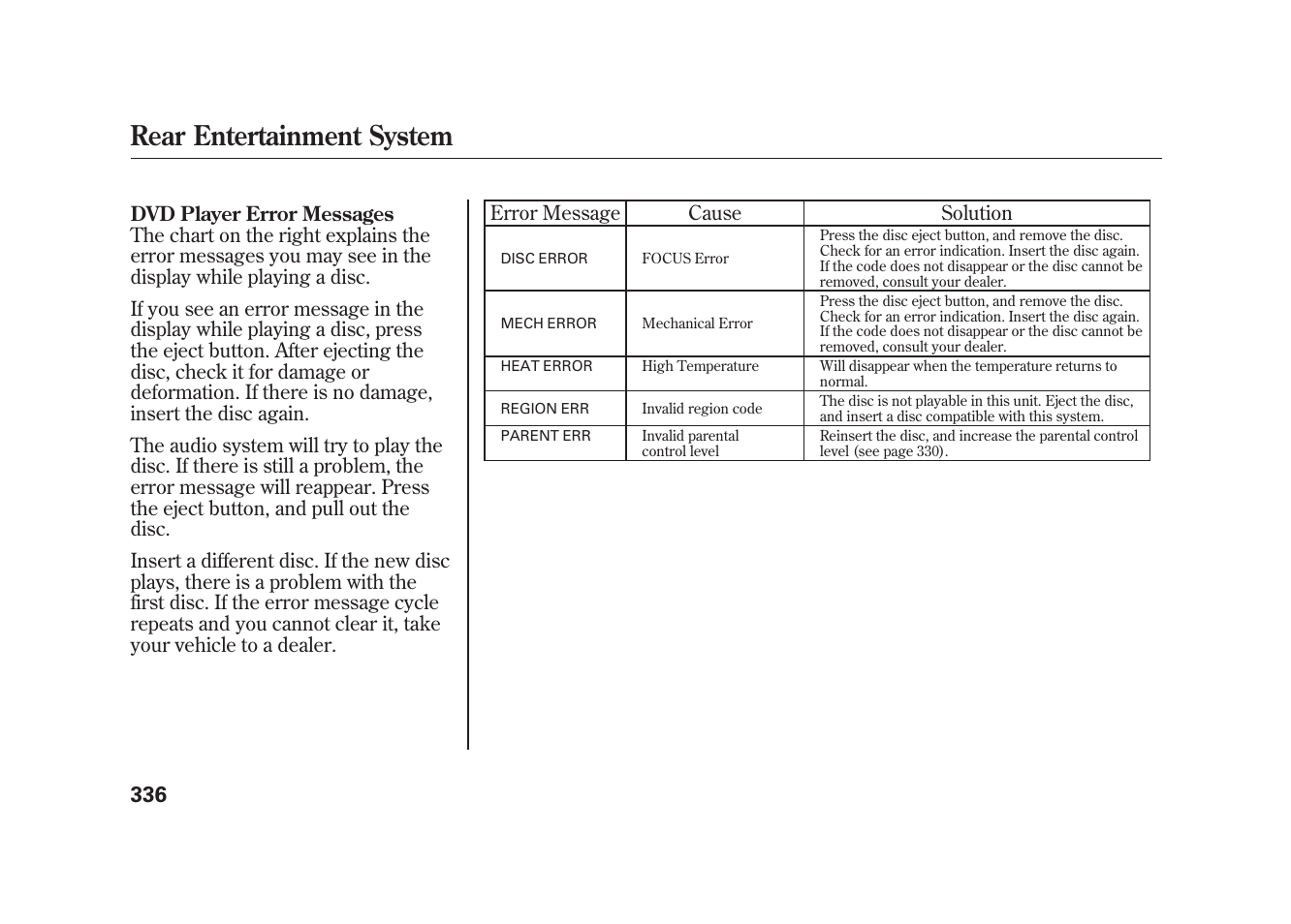 Rear entertainment system | Acura 2010 MDX User Manual | Page 343 / 616