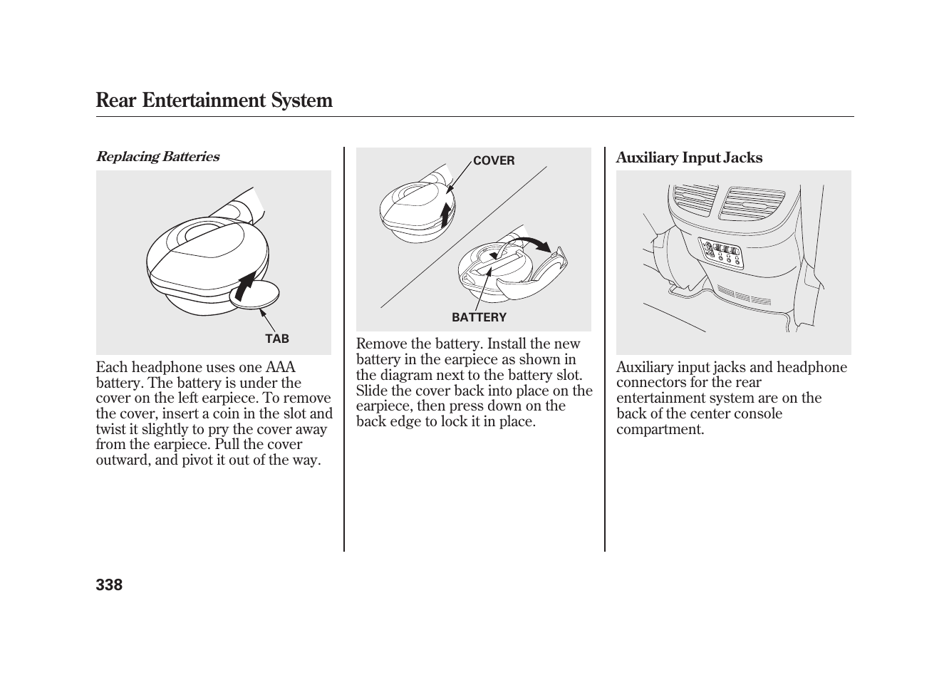 Rear entertainment system | Acura 2010 MDX User Manual | Page 345 / 616