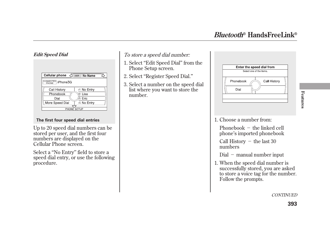 Bluetooth, Handsfreelink | Acura 2010 MDX User Manual | Page 400 / 616