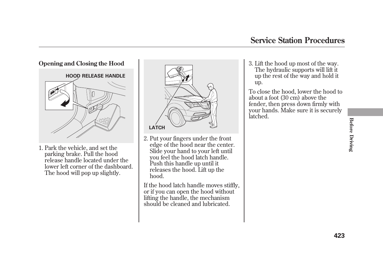 Service station procedures | Acura 2010 MDX User Manual | Page 430 / 616