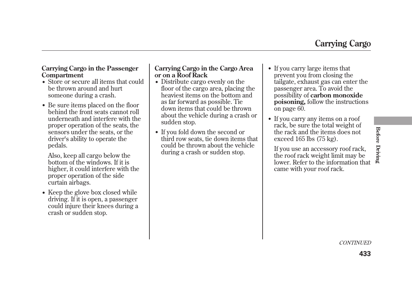 Carrying cargo | Acura 2010 MDX User Manual | Page 440 / 616