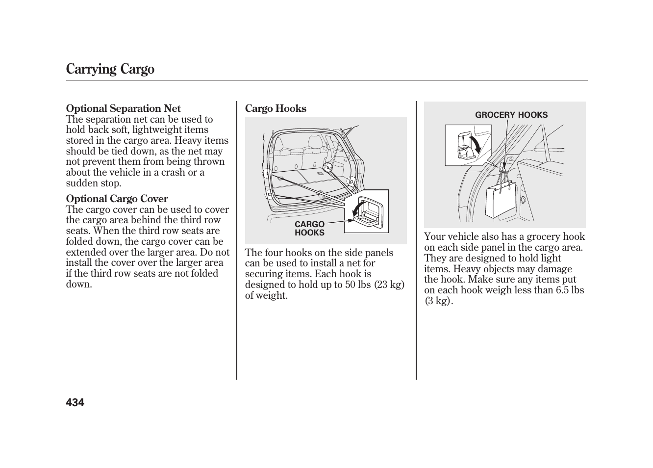 Carrying cargo | Acura 2010 MDX User Manual | Page 441 / 616