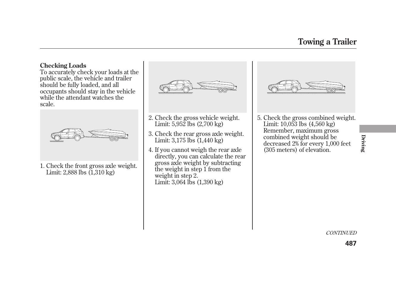 Towing a trailer | Acura 2010 MDX User Manual | Page 494 / 616