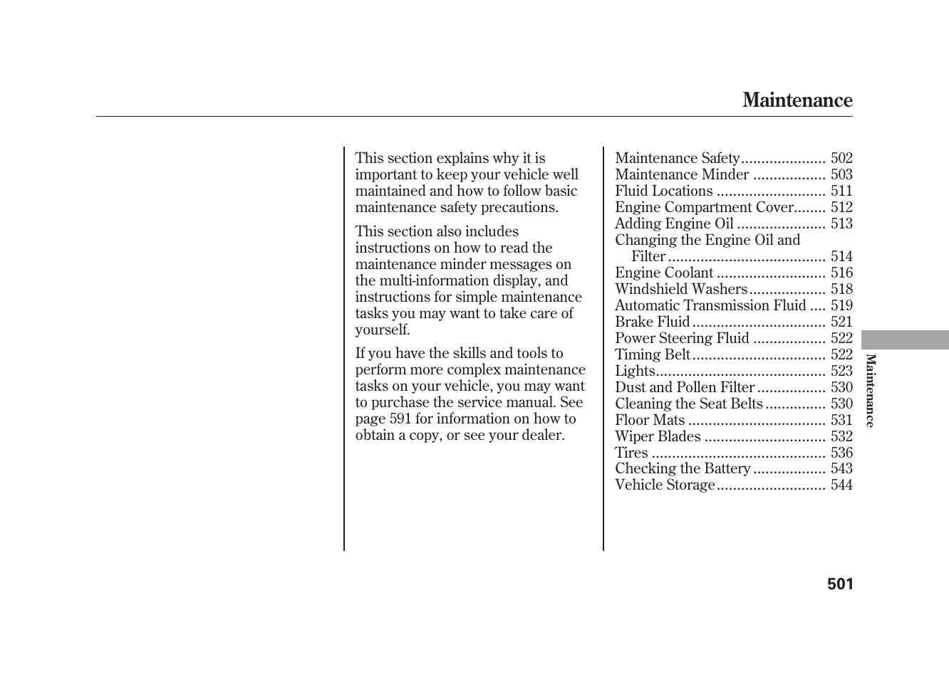 Maintenance | Acura 2010 MDX User Manual | Page 508 / 616