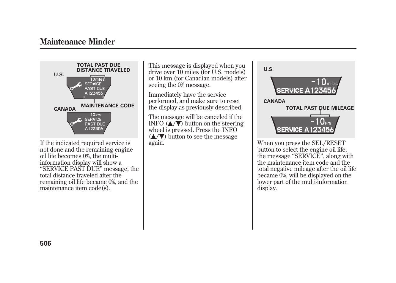 Maintenance minder | Acura 2010 MDX User Manual | Page 513 / 616