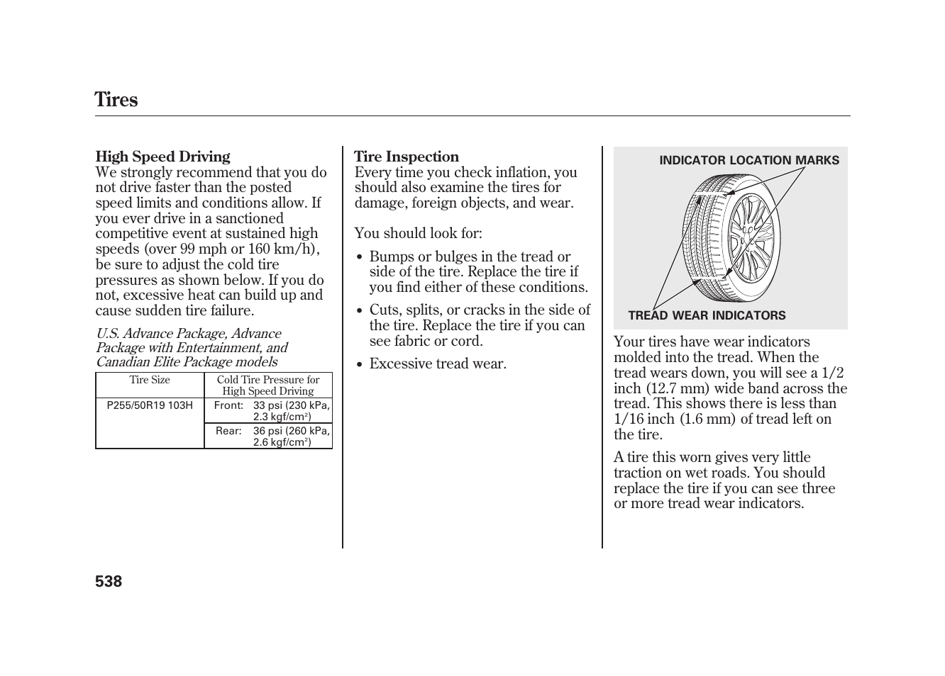 Tires | Acura 2010 MDX User Manual | Page 545 / 616
