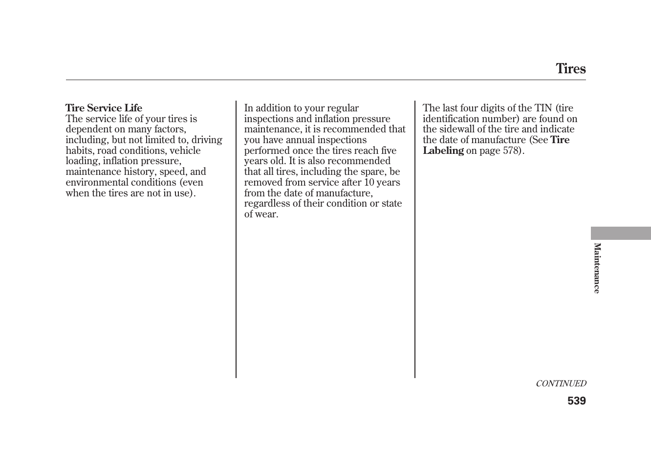 Tires | Acura 2010 MDX User Manual | Page 546 / 616