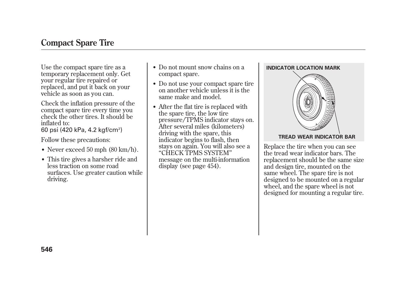 Compact spare tire | Acura 2010 MDX User Manual | Page 553 / 616