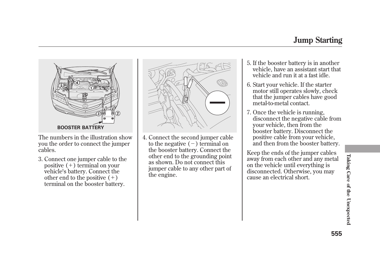 Jump starting | Acura 2010 MDX User Manual | Page 562 / 616