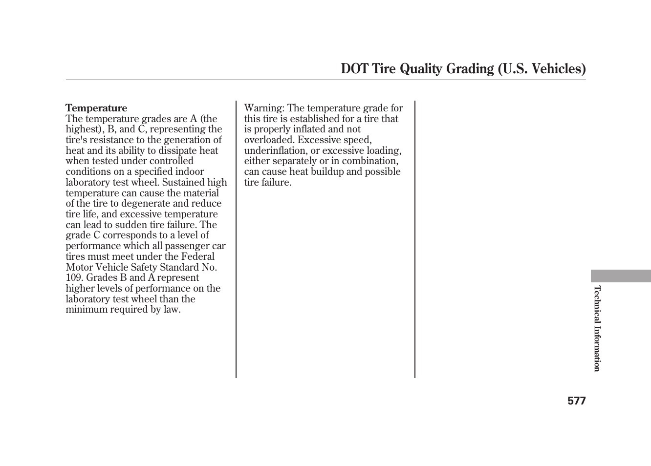 Dot tire quality grading (u.s. vehicles) | Acura 2010 MDX User Manual | Page 584 / 616