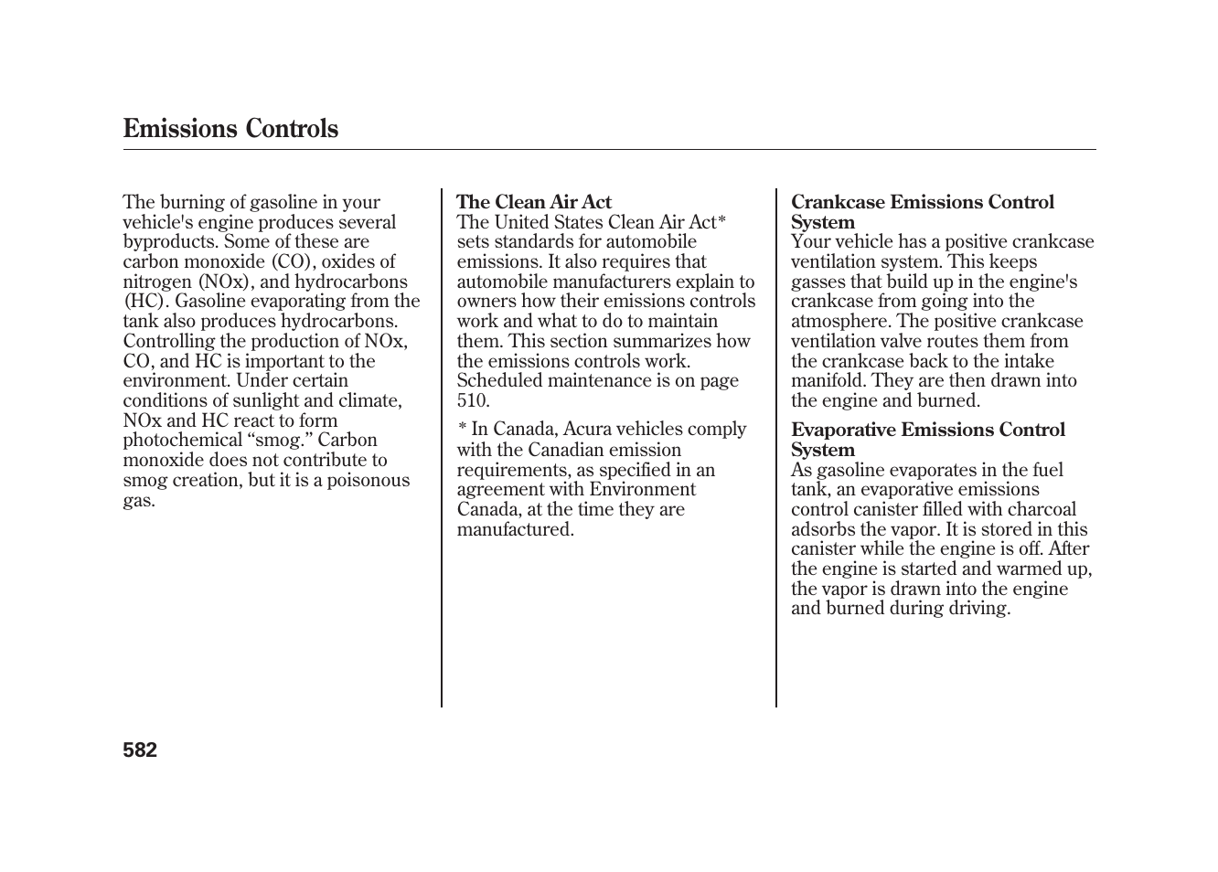 Emissions controls | Acura 2010 MDX User Manual | Page 589 / 616