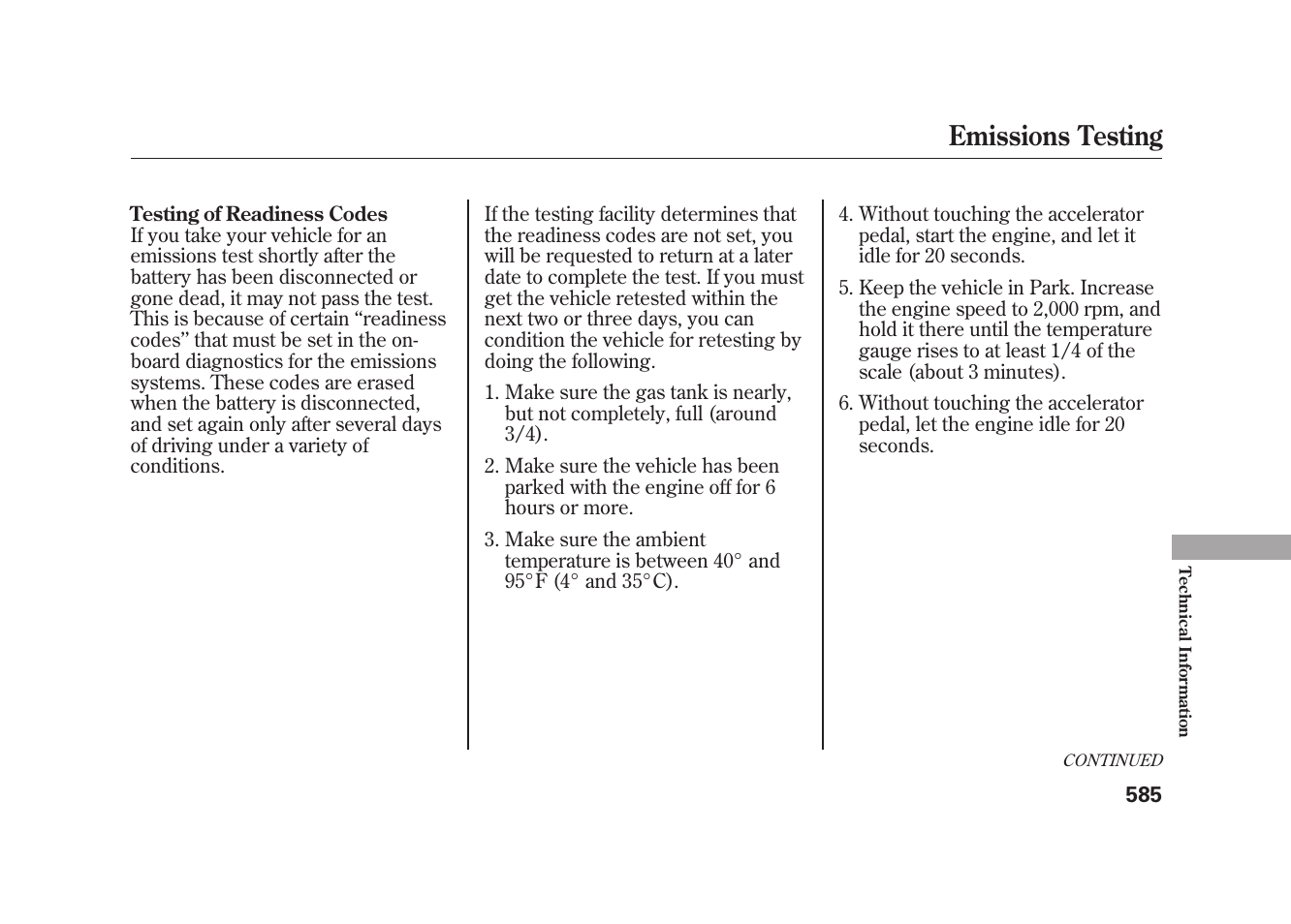 Emissions testing | Acura 2010 MDX User Manual | Page 592 / 616