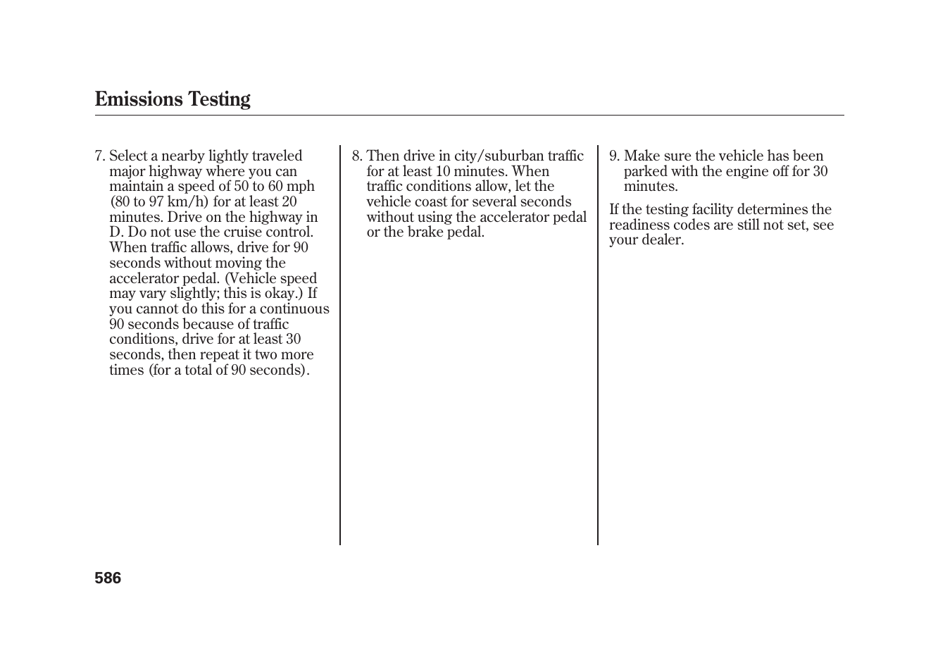 Emissions testing | Acura 2010 MDX User Manual | Page 593 / 616