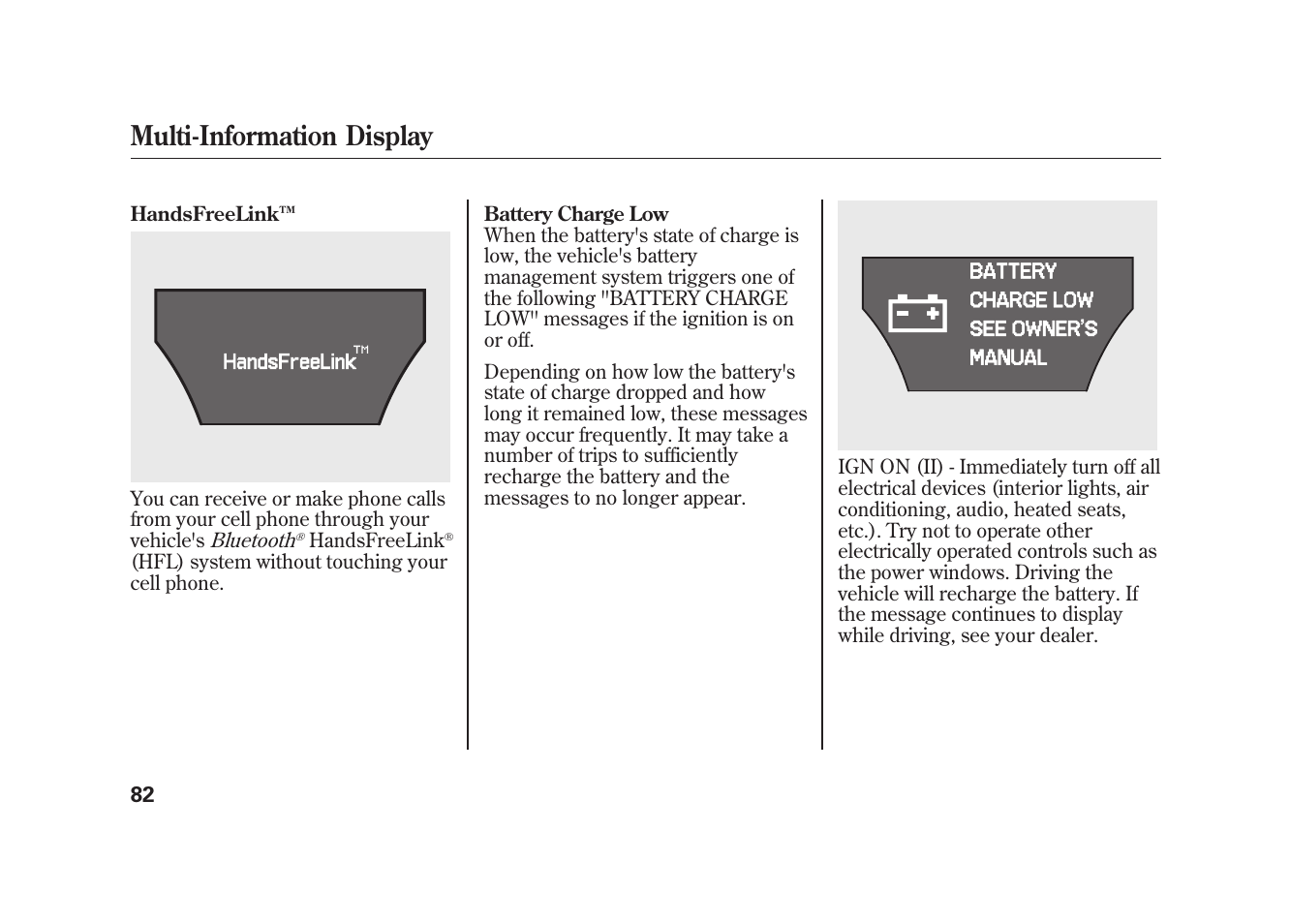 Multi-information display | Acura 2010 MDX User Manual | Page 89 / 616