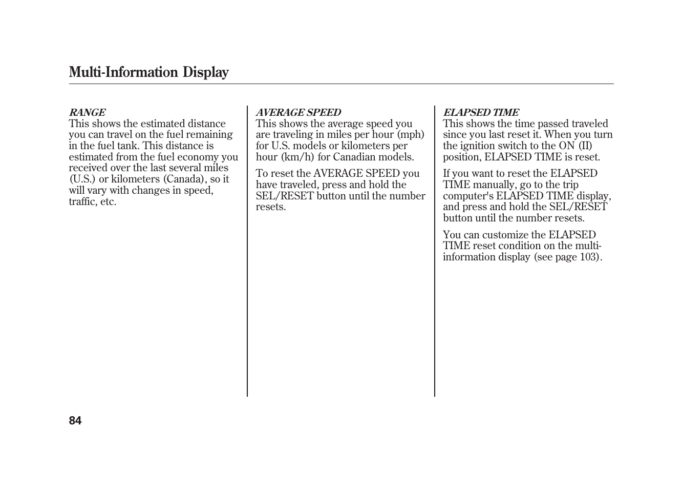 Multi-information display | Acura 2010 MDX User Manual | Page 91 / 616