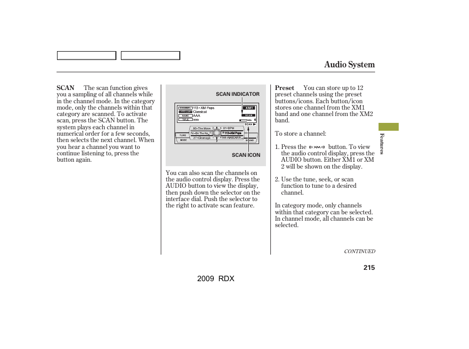 Audio system | Acura 2009 RDX User Manual | Page 219 / 433