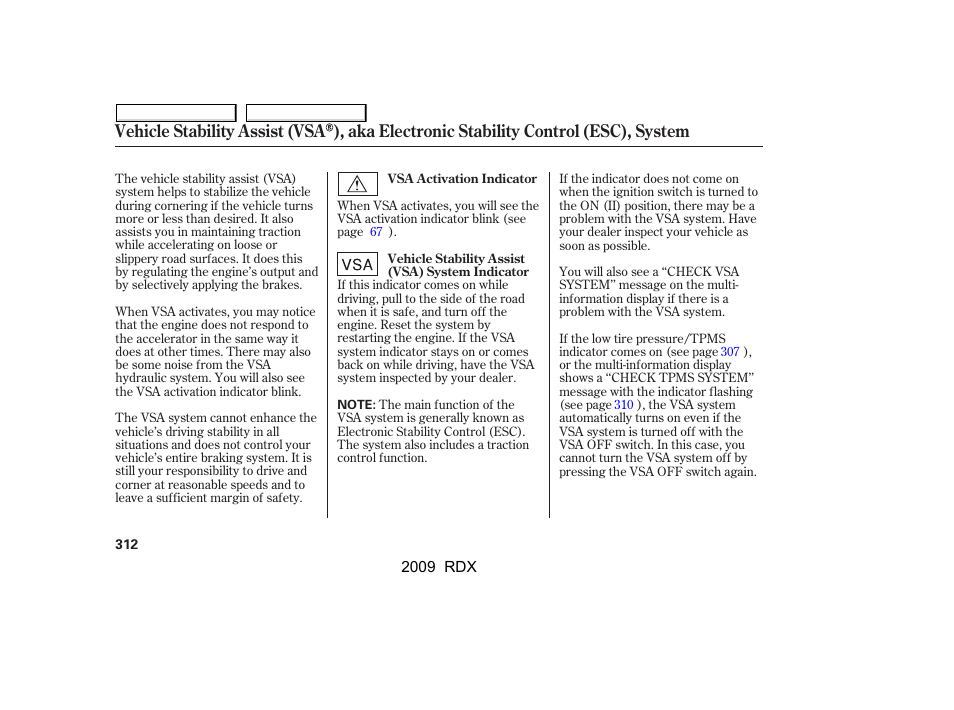 Acura 2009 RDX User Manual | Page 316 / 433