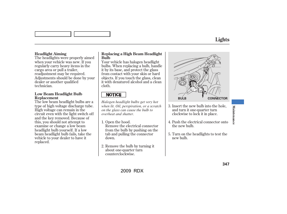 Lights | Acura 2009 RDX User Manual | Page 351 / 433