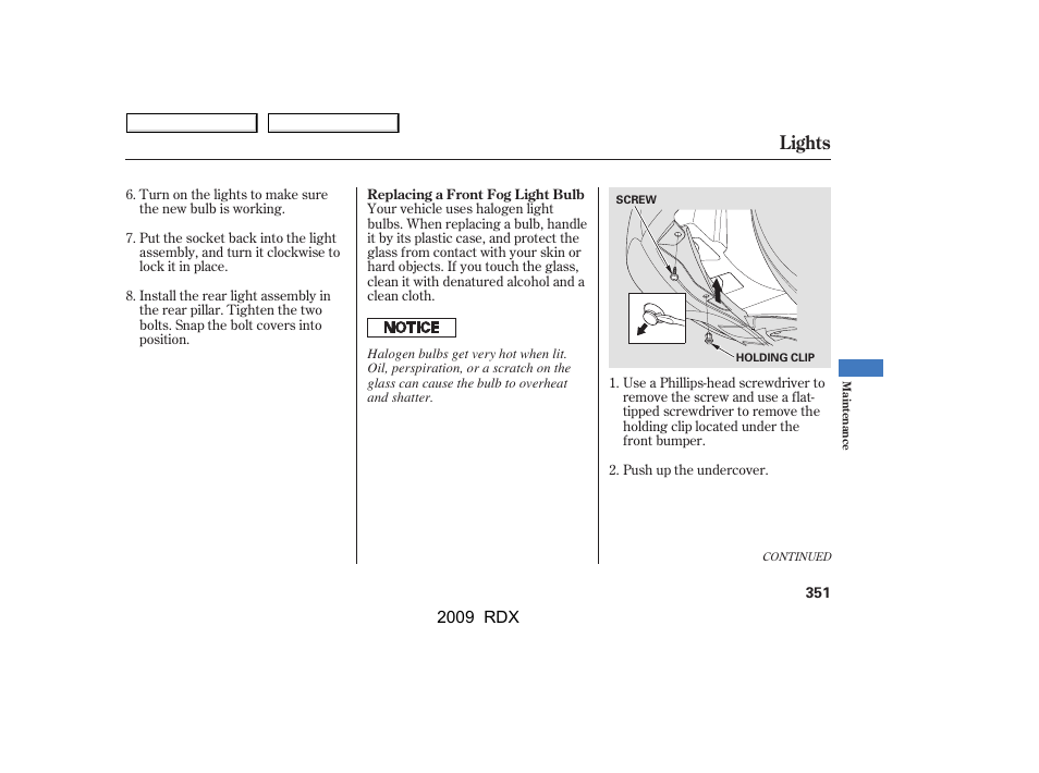 Lights | Acura 2009 RDX User Manual | Page 355 / 433