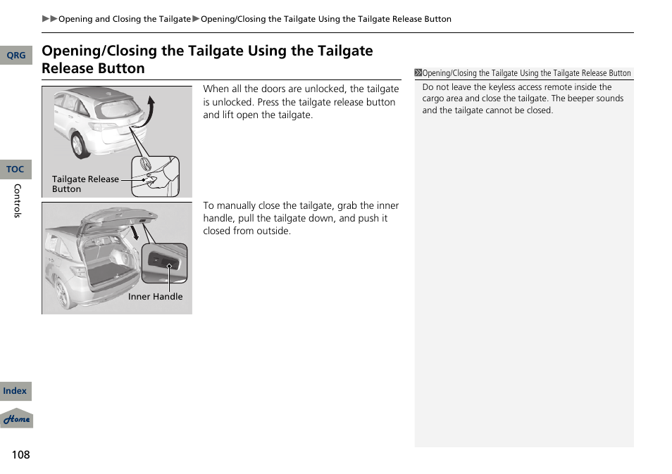 Acura 2013 RDX User Manual | Page 109 / 363