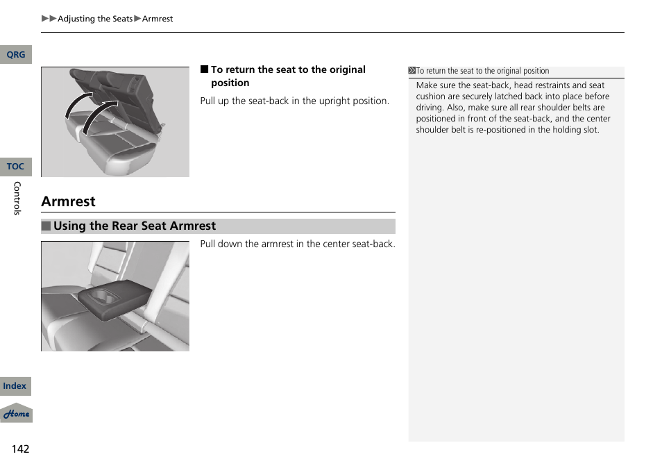 Armrest | Acura 2013 RDX User Manual | Page 143 / 363