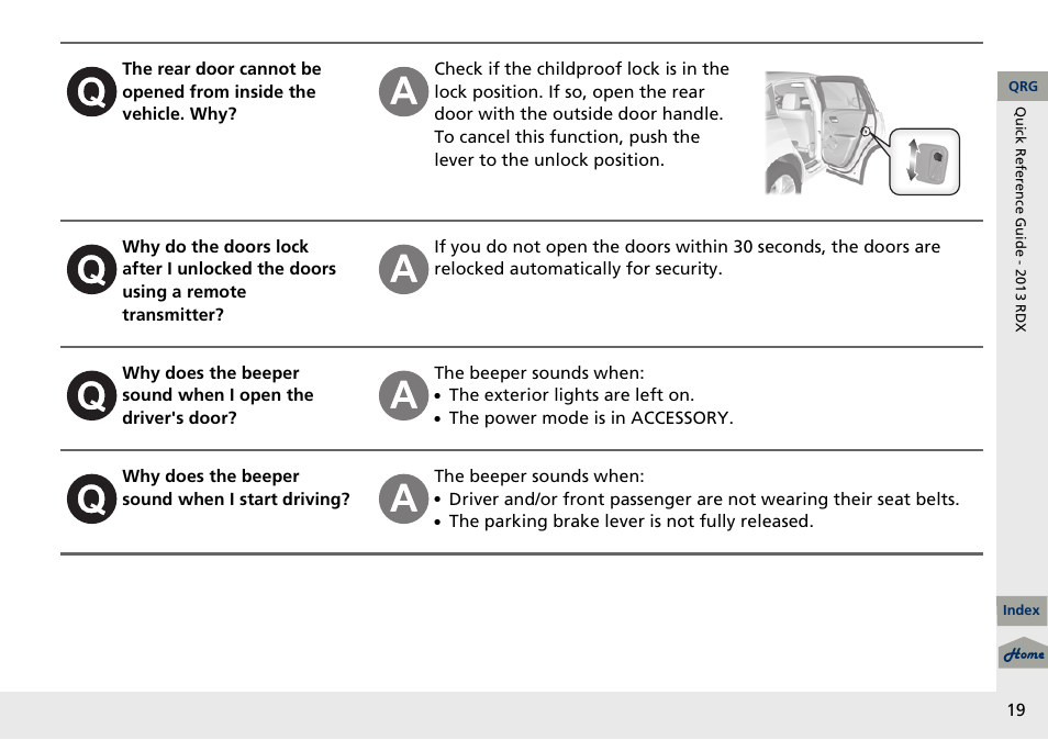 Acura 2013 RDX User Manual | Page 20 / 363