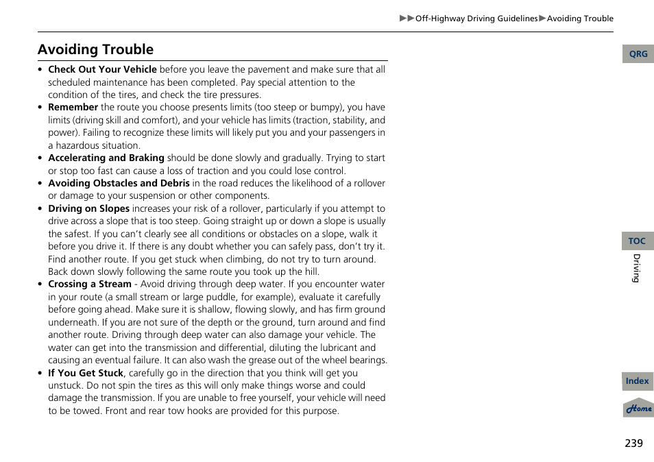 Avoiding trouble | Acura 2013 RDX User Manual | Page 240 / 363