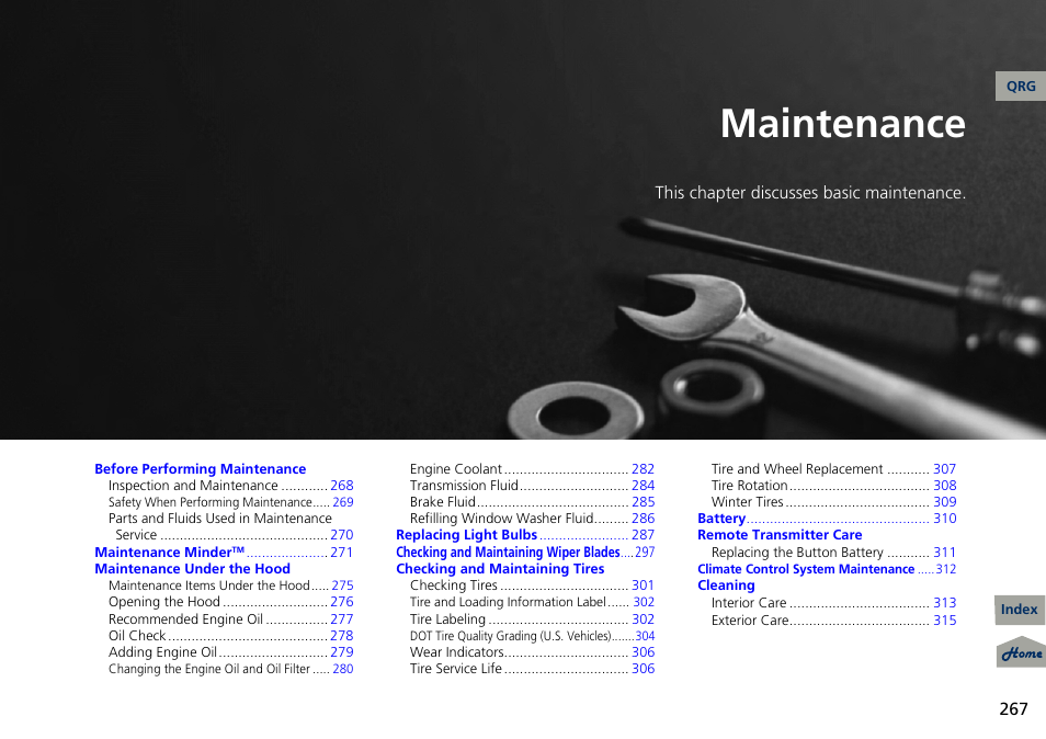 Maintenance, 2 maintenance p. 267, P. 267 | P 267) | Acura 2013 RDX User Manual | Page 268 / 363