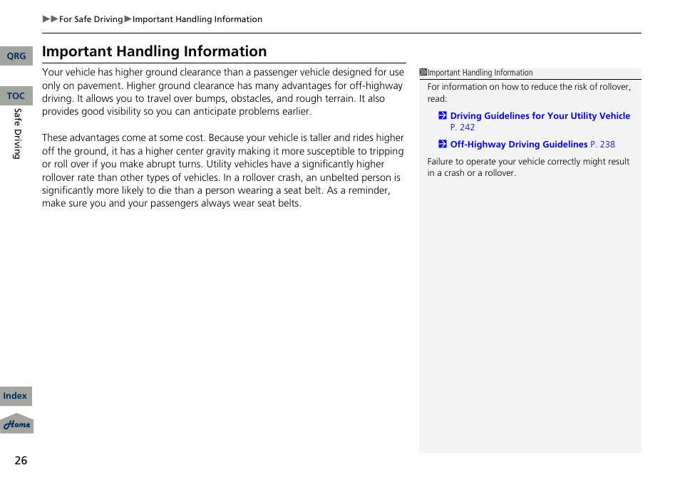 Important handling information | Acura 2013 RDX User Manual | Page 27 / 363