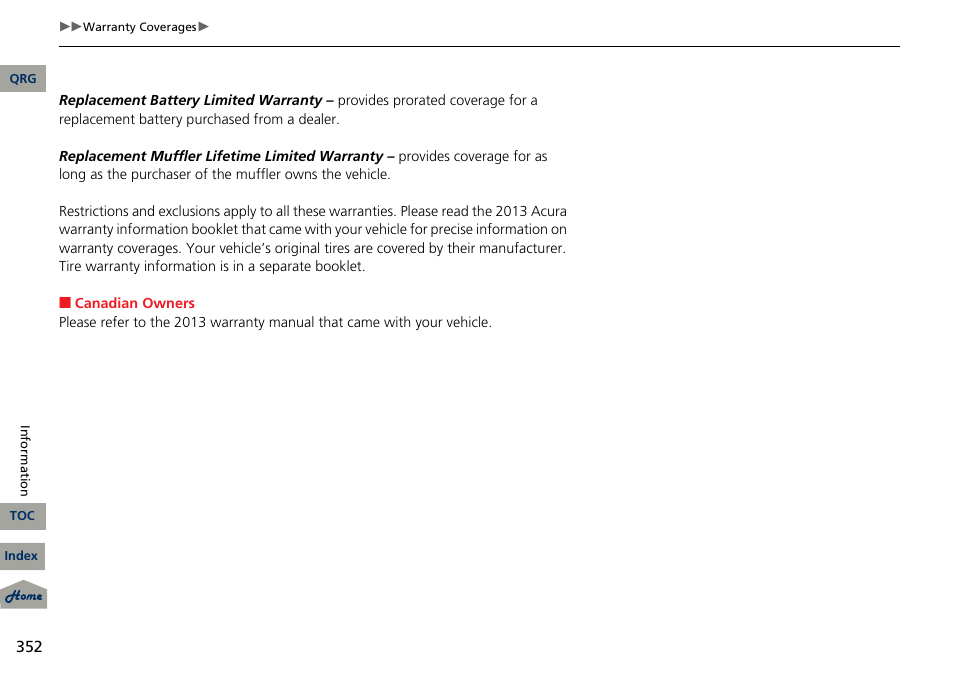 Acura 2013 RDX User Manual | Page 353 / 363