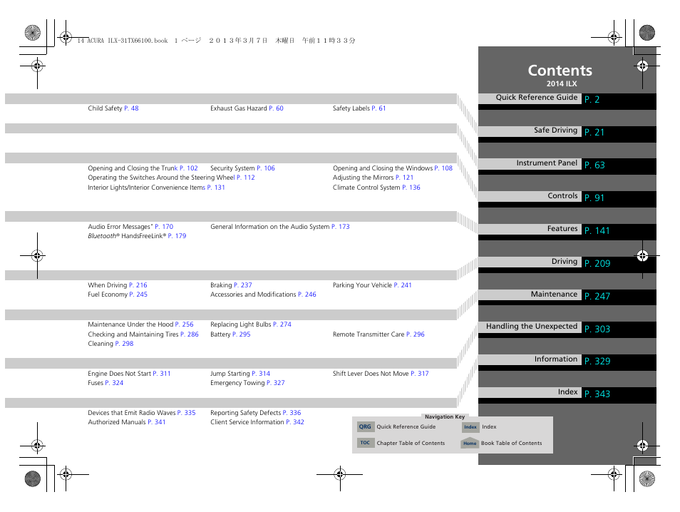 Acura 2014 ILX User Manual | Page 2 / 351