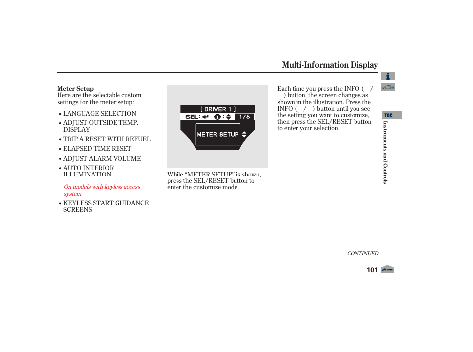 Multi-information display, 2012 tl | Acura 2012 TL User Manual | Page 105 / 650