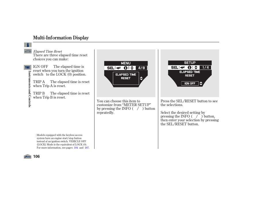 Multi-information display, 2012 tl | Acura 2012 TL User Manual | Page 110 / 650