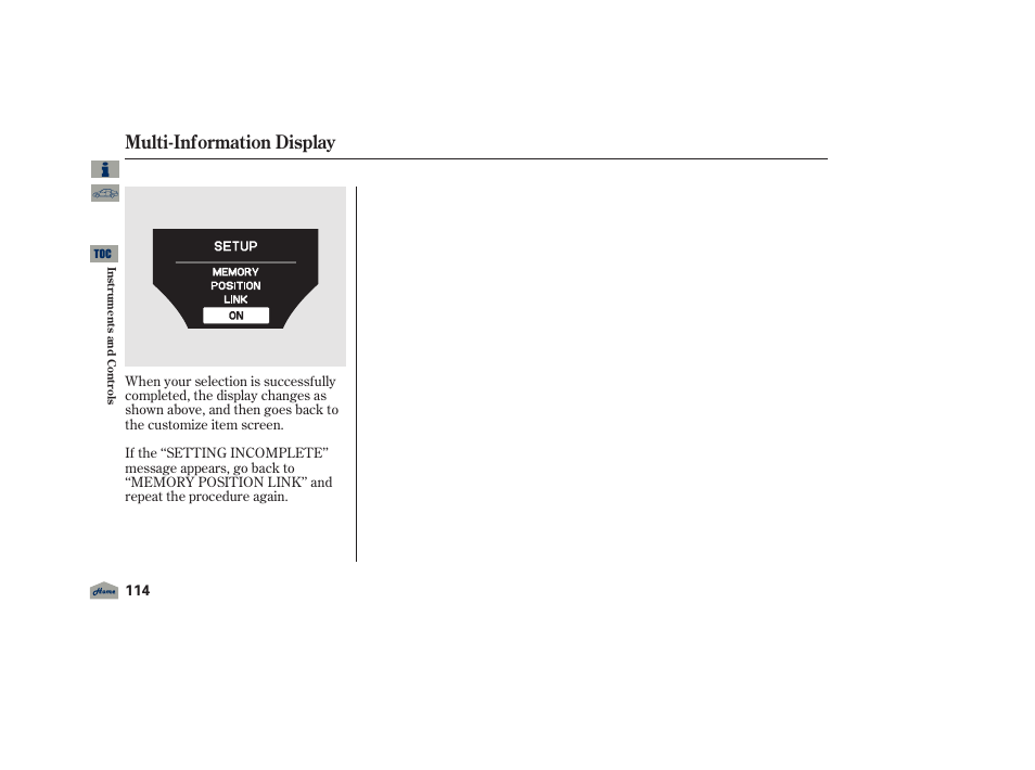 Multi-information display, 2012 tl | Acura 2012 TL User Manual | Page 118 / 650
