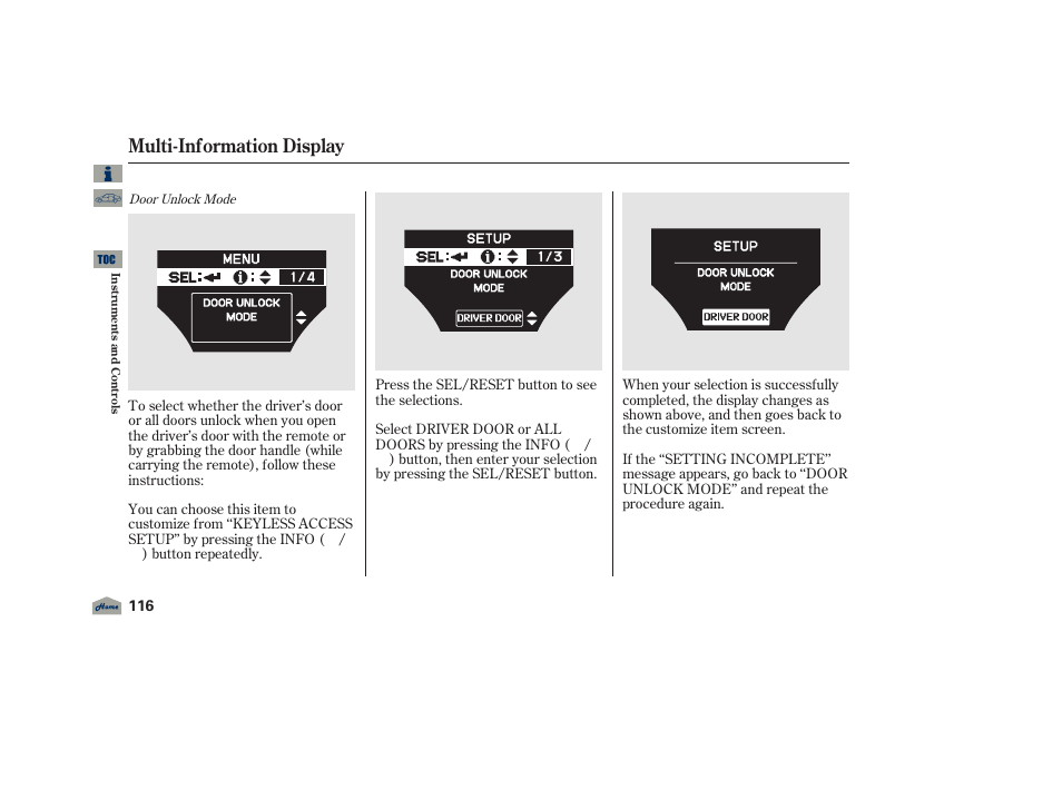 Multi-information display, 2012 tl | Acura 2012 TL User Manual | Page 120 / 650