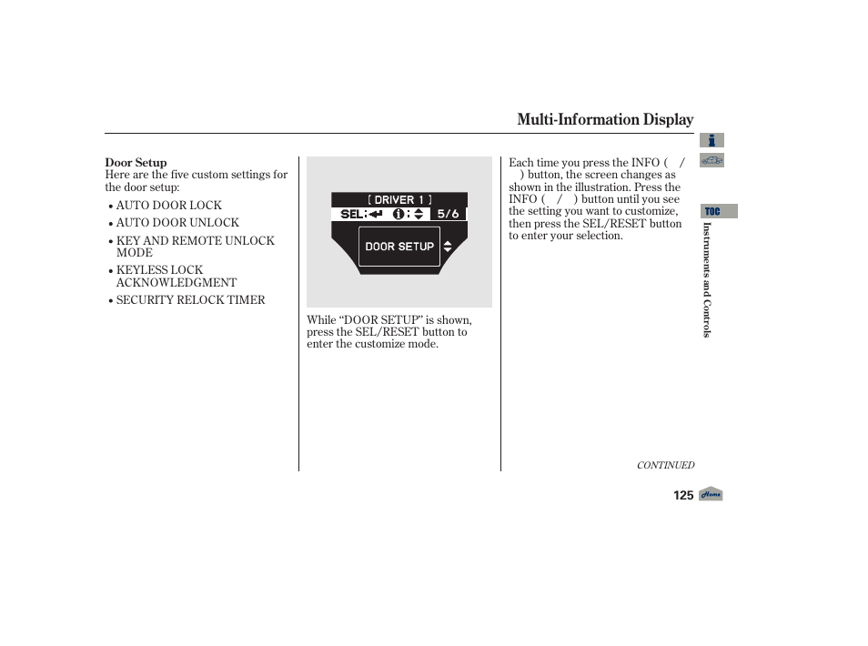 Multi-information display, 2012 tl | Acura 2012 TL User Manual | Page 129 / 650