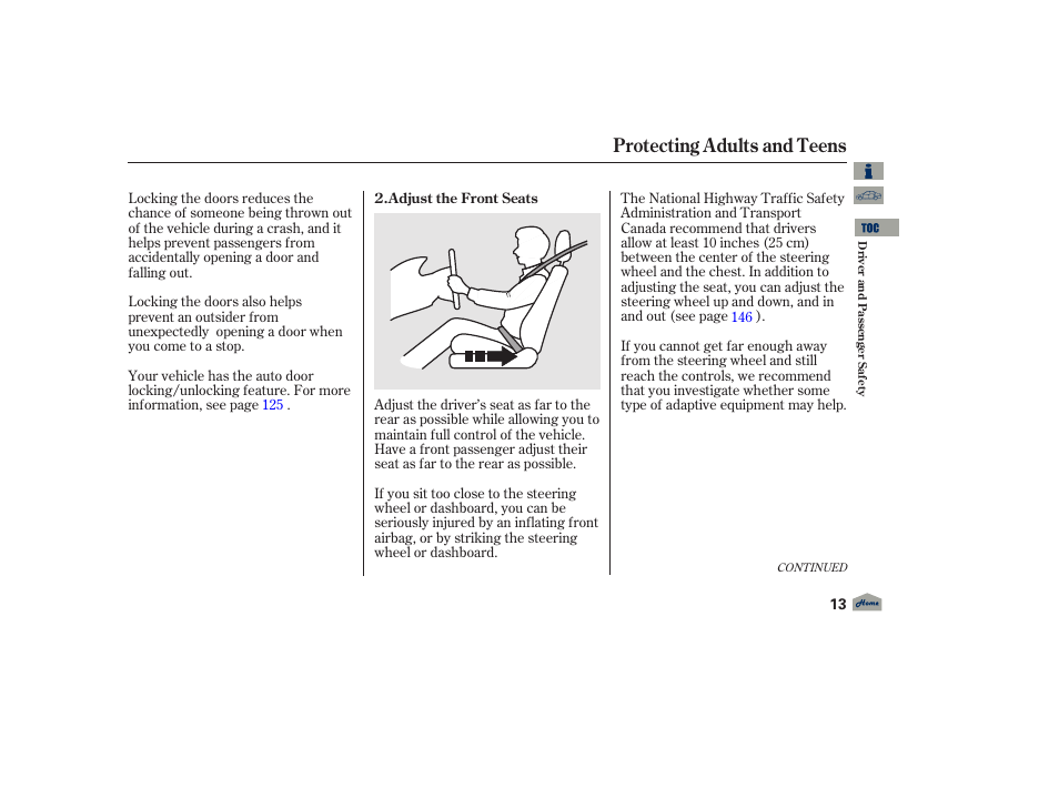 Protecting adults and teens | Acura 2012 TL User Manual | Page 17 / 650