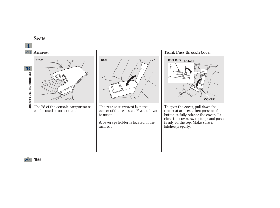 Seats, 2012 tl | Acura 2012 TL User Manual | Page 170 / 650
