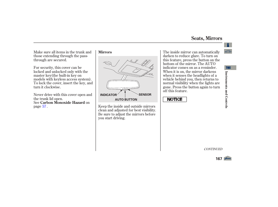 Seats, mirrors, 2012 tl | Acura 2012 TL User Manual | Page 171 / 650