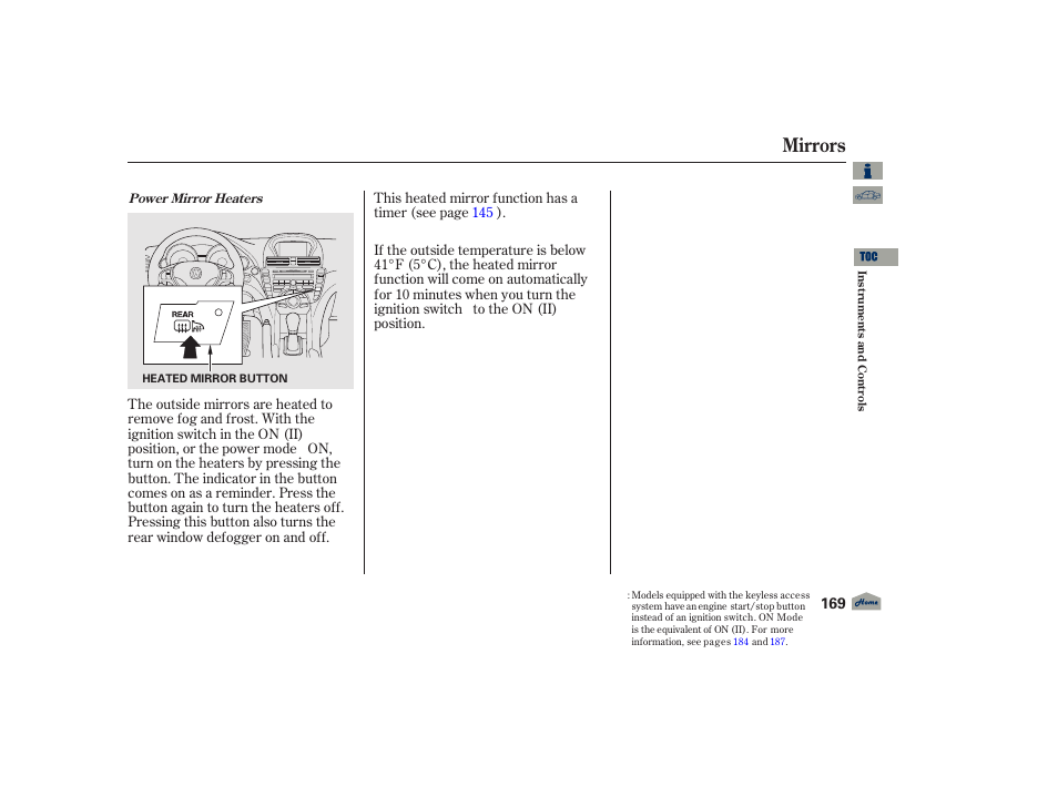 Mirrors, 2012 tl | Acura 2012 TL User Manual | Page 173 / 650