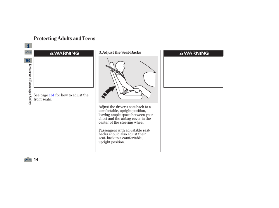 Protecting adults and teens | Acura 2012 TL User Manual | Page 18 / 650