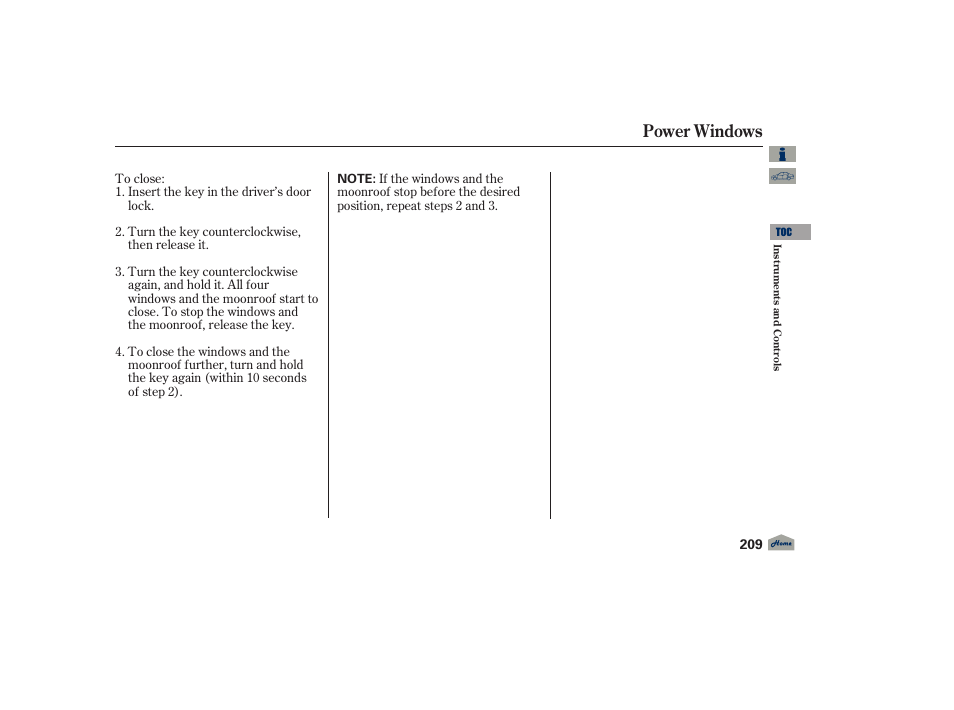 Power windows, 2012 tl | Acura 2012 TL User Manual | Page 213 / 650