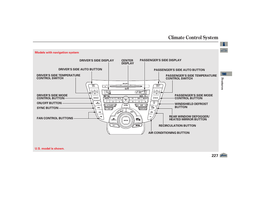 Climate control system, 2012 tl | Acura 2012 TL User Manual | Page 231 / 650