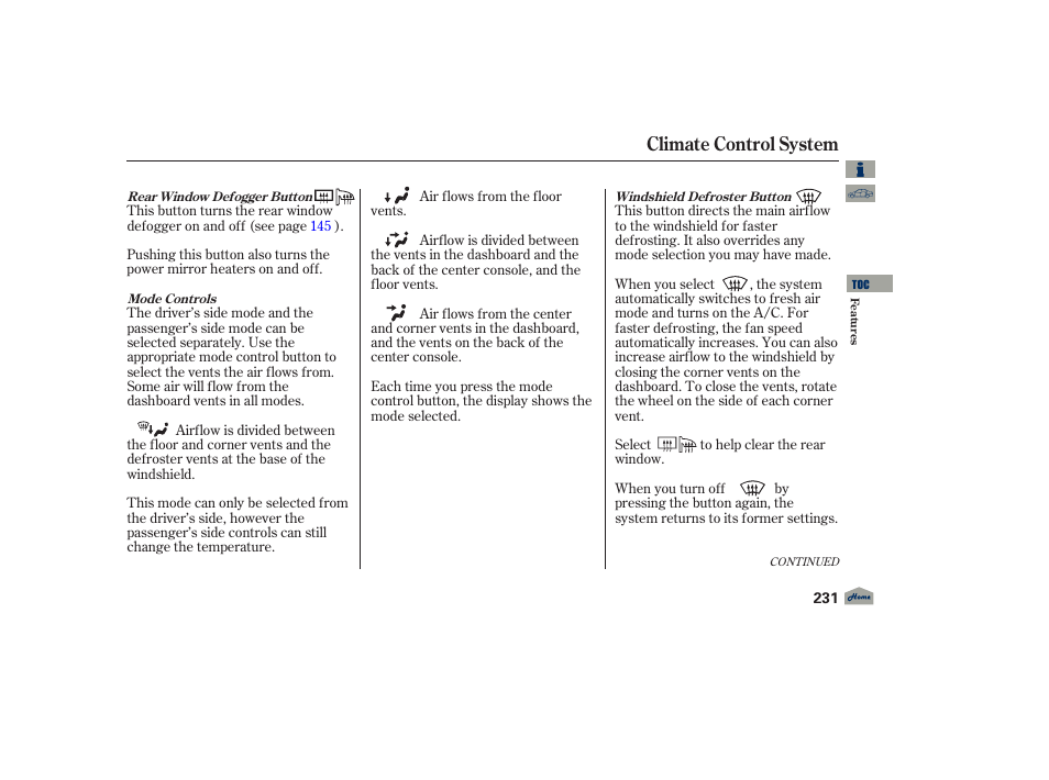 Climate control system | Acura 2012 TL User Manual | Page 235 / 650