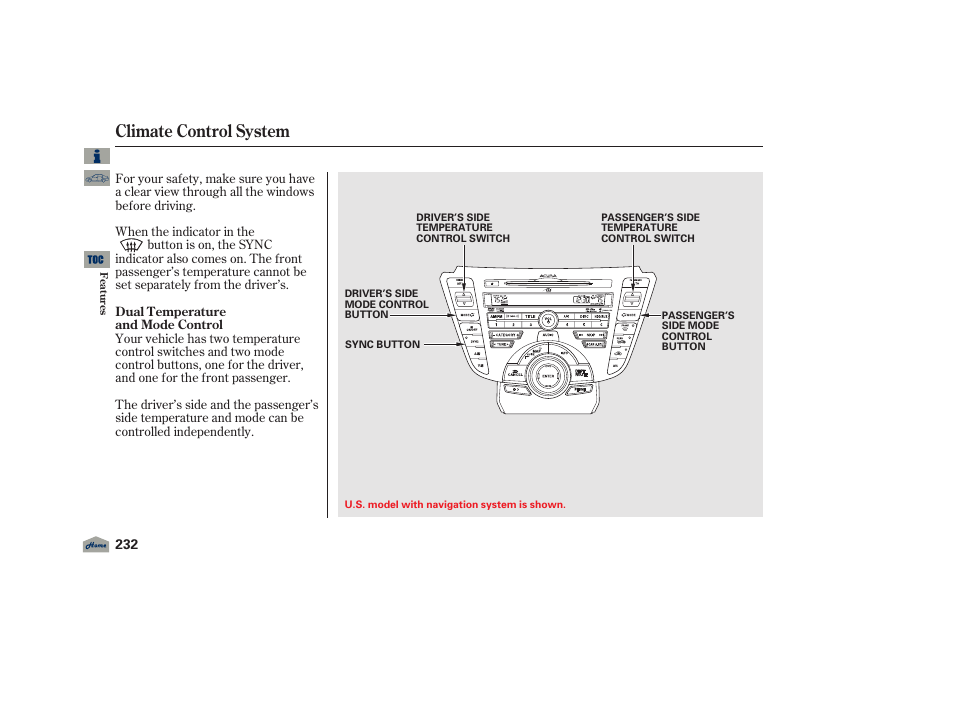 Climate control system, 2012 tl | Acura 2012 TL User Manual | Page 236 / 650