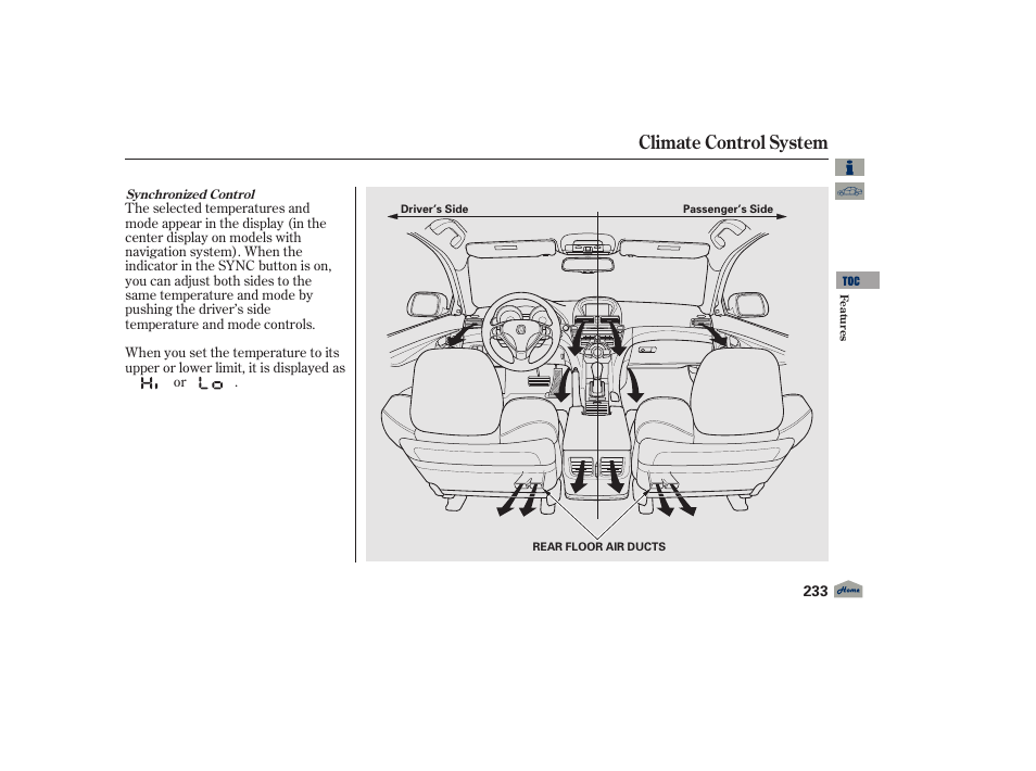 Climate control system, 2012 tl | Acura 2012 TL User Manual | Page 237 / 650