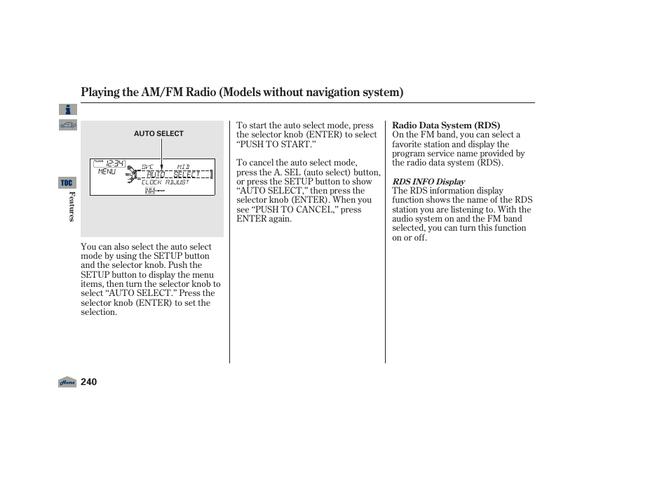 Acura 2012 TL User Manual | Page 244 / 650