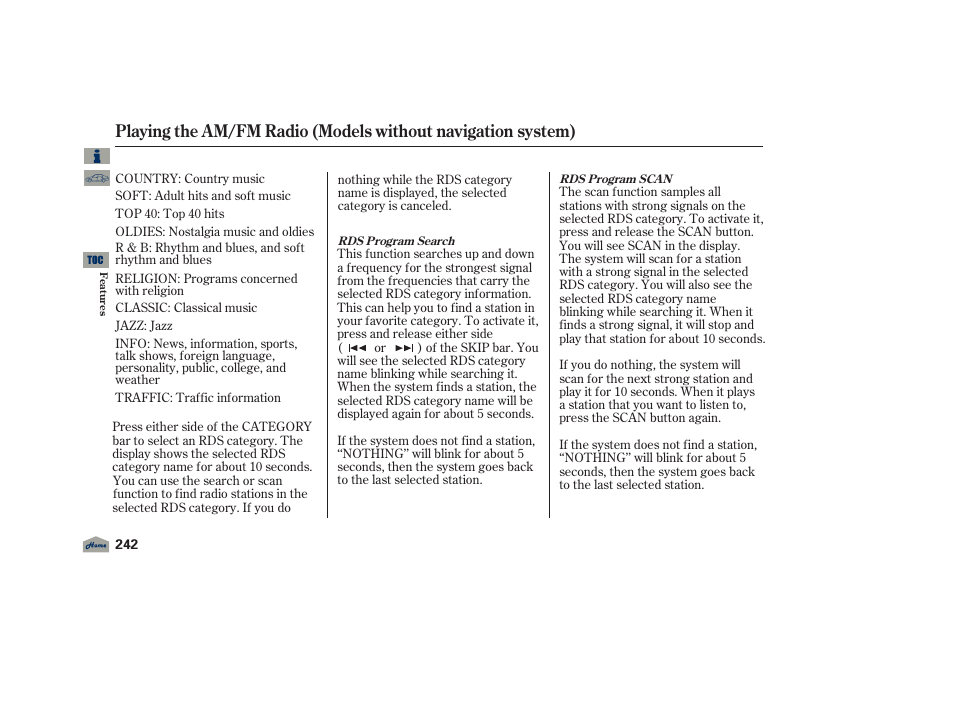 Acura 2012 TL User Manual | Page 246 / 650